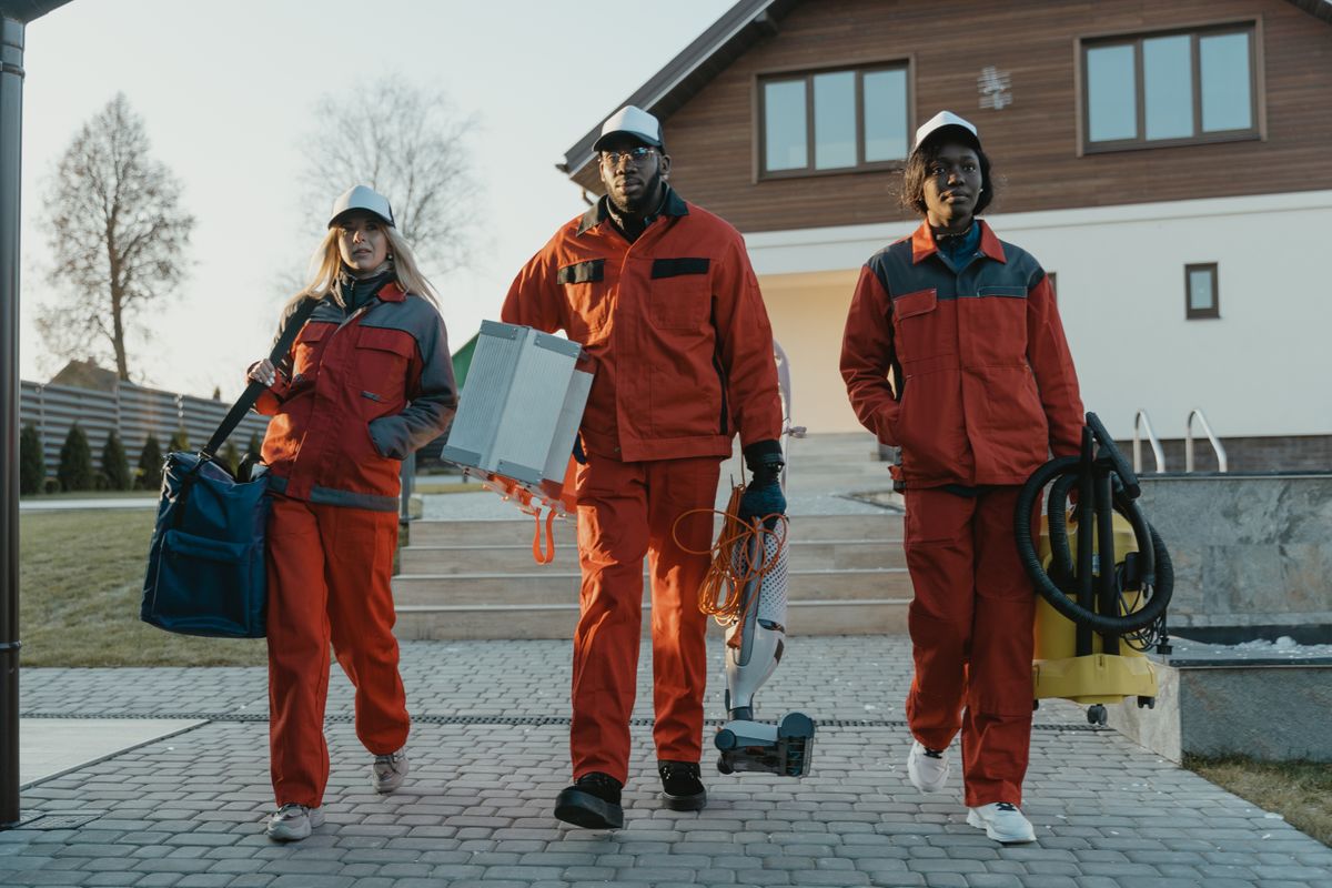 Service technicians with equipment, representative of our field team